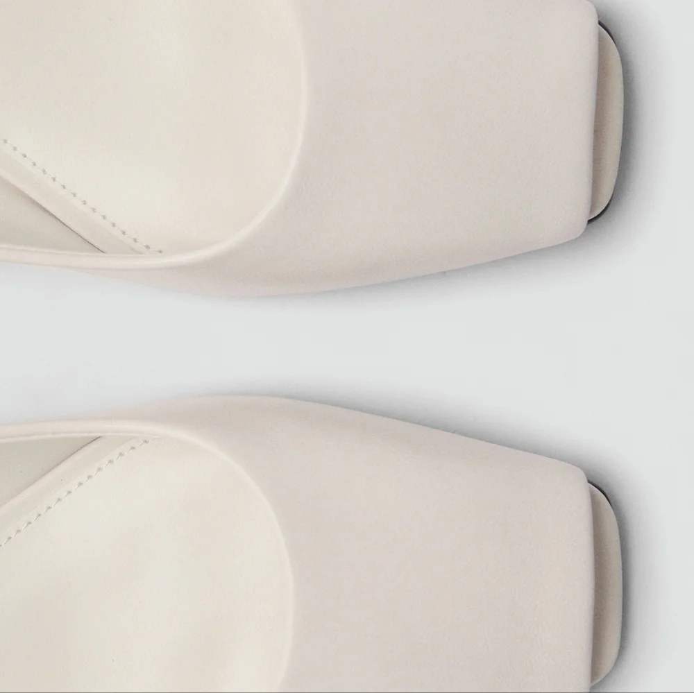 MANGO Open-toe Leather Shoes - Picture 4 of 10